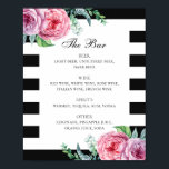 Svart och vitt rosa boho blommigt bröllop-drycker poster<br><div class="desc">Svart och vit bröllop dricker pub poster med vattenfärgade rosa boho blommor. Lämpligt för födelsedag,  årsdag och andra party. Kontakta mig om du behöver fler artiklar.</div>