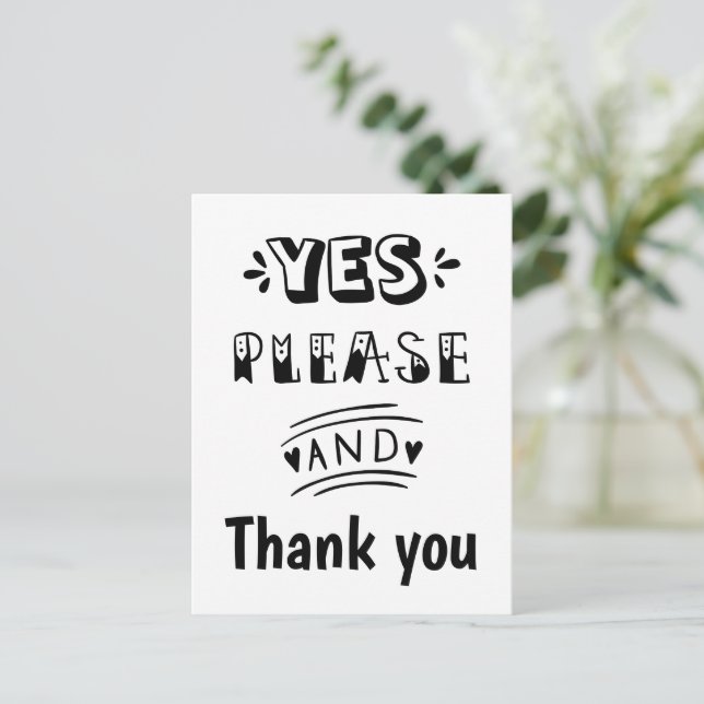 Svart och vitt RSVP Generisk  Vykort (Stående Fram)