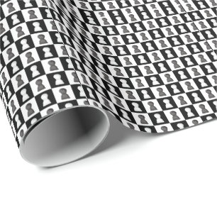 Svart och vitt schack Allover Chess Board Presentpapper