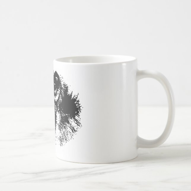 Svart och vitt schimpanzapkonst kaffemugg (Höger)