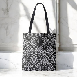 Svart och vitt skademönster med Monogram Tygkasse