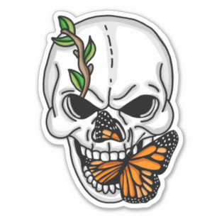 Svart och vitt skal med Monarch Butterfly Sti