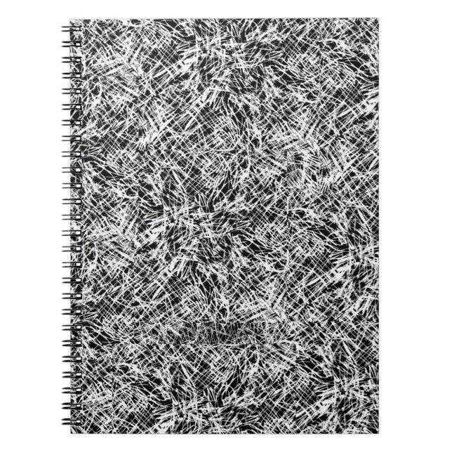 Svart och vitt skript anteckningsbok med spiral (Framsidan)
