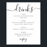 Svart och vitt skript, bröllop drinkar pub poster<br><div class="desc">Svart och vitt skript bröllop-drycksmeny poster. Lämpligt för födelsedag,  årsdag och andra party. Kontakta mig om du behöver fler artiklar.</div>