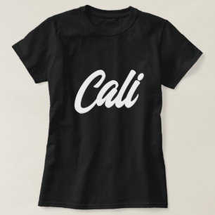 Svart och vitt skript, typografi Cali t-shirt