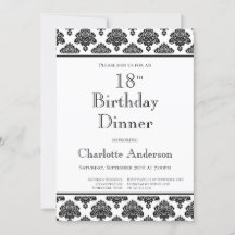 Svart och vitt skugga mönster 18:e födelsedag