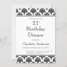 Svart och vitt skugga mönster 21:a födelsedag