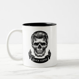 Svart och vitt skullkaffe Mugg