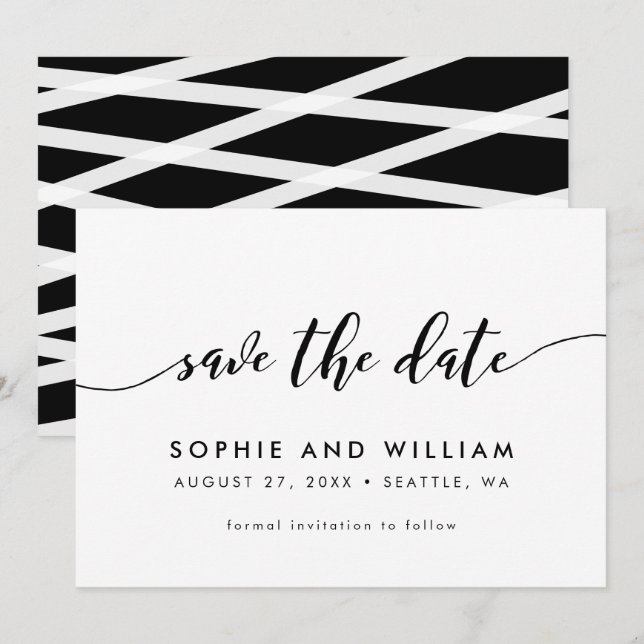 Svart och vitt slappna av Skript Spara datumkort Datumet (Fram/baksida)