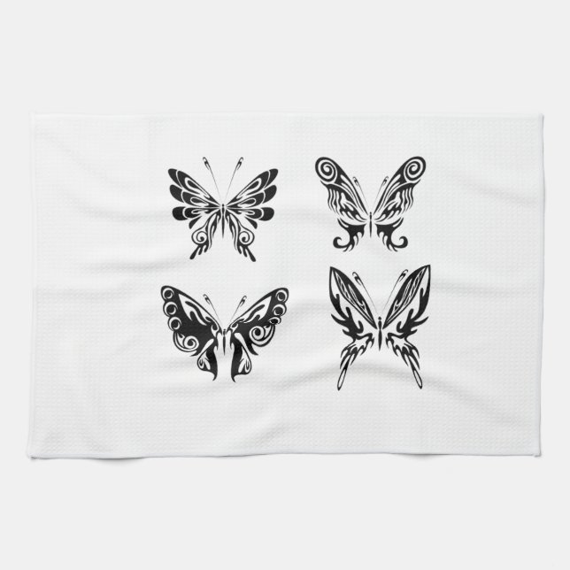 Svart och vitt smör kökshandduk (Horisontell)