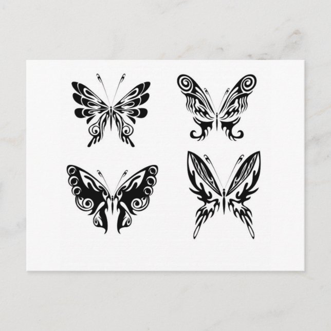 Svart och vitt smör vykort (Framsida)