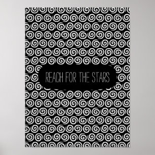 Svart och vitt snurra poster