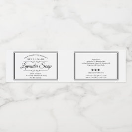 Svart och vitt soap-etikett vattenflaskor etikett