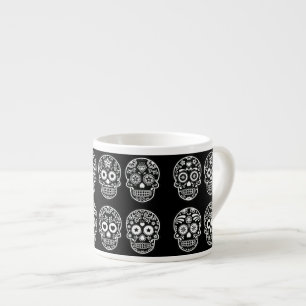 Svart och vitt socker Skull Espressomugg