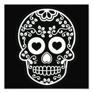 Svart och vitt socker Skullvin Fototryck