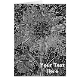 Svart och vitt solrosnyaste modern konst OBS kort