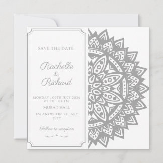 Svart och Vitt Spara Datum Inbjudan