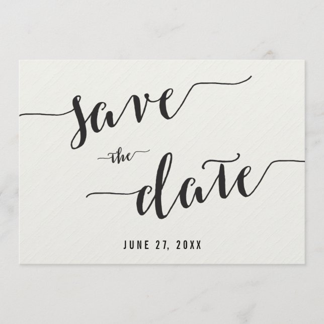 Svart och vitt Spara datuminbjudningskort Datumet (Framsida)