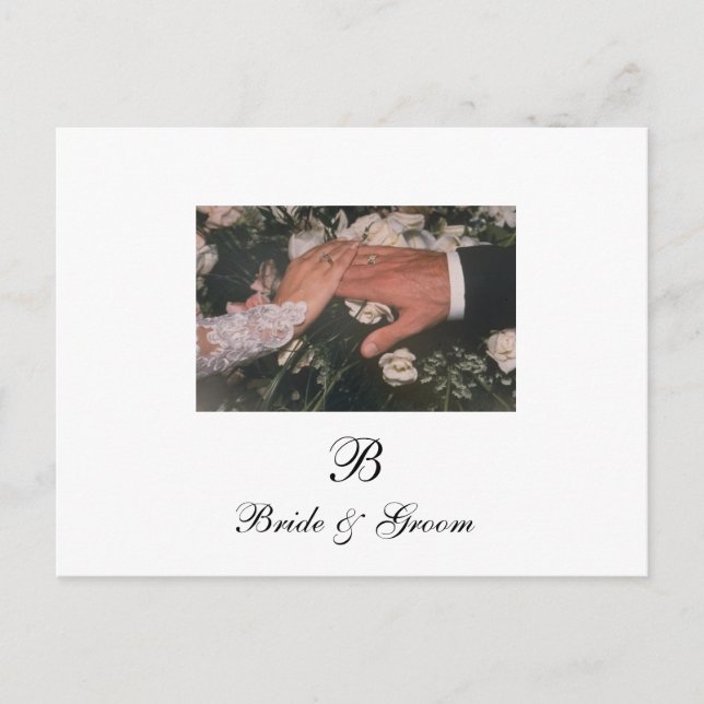 Svart och vitt Sparat datumet kort (Framsida)