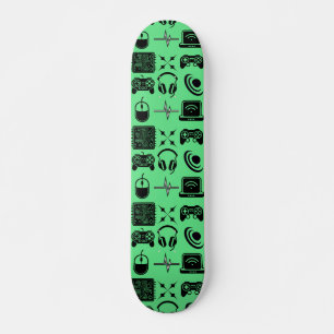 Svart och vitt speltema mini skateboard bräda 18,5 cm