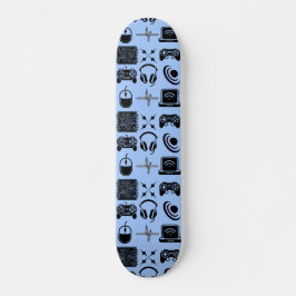 Svart och vitt speltema mini skateboard bräda 18,5 cm