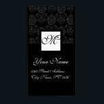 SVART OCH VITT SQUARE DAMASK MONOGRAM FRAKTSEDEL<br><div class="desc">Elegant,  klass och unik utformning av Bulgan Lumini (c).Lätt att anpassa med din egen text som en märkre för bröllopsförmån,  osa ,  spara-till-datum,  tack för etiketter,  möhippor,  födelsedagsfester: söt 16, quinceanera,  Bat mitzvah,  returetiketter,  förlovning duschar,  nyfödsel,  babyduschar studenten,  årsdagar eller vad du vill!</div>