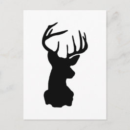 Svart och vitt Stag-huvud Vykort
