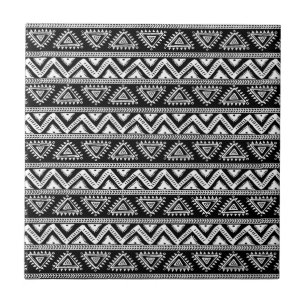 Svart och vitt stam Geometric Mönster Kakelplatta