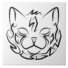 Svart och vitt stamkött kakelplatta