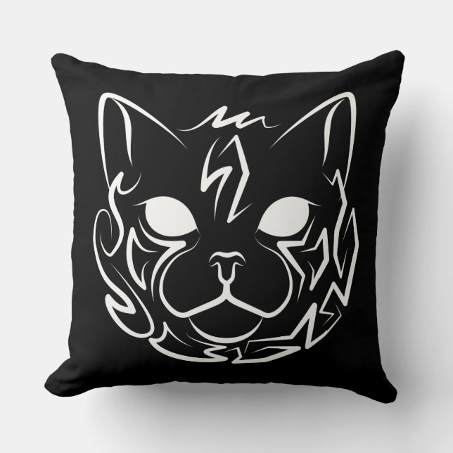 Svart och vitt stamkött kudde (Framsida)