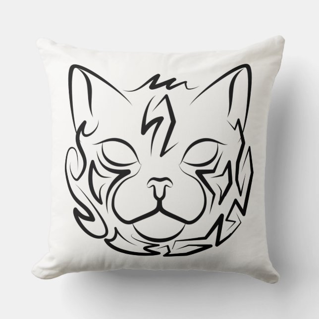 Svart och vitt stamkött kudde (Framsida)