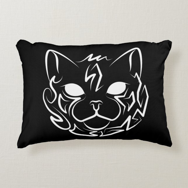 Svart och vitt stamkött prydnadskudde (Framsidan)