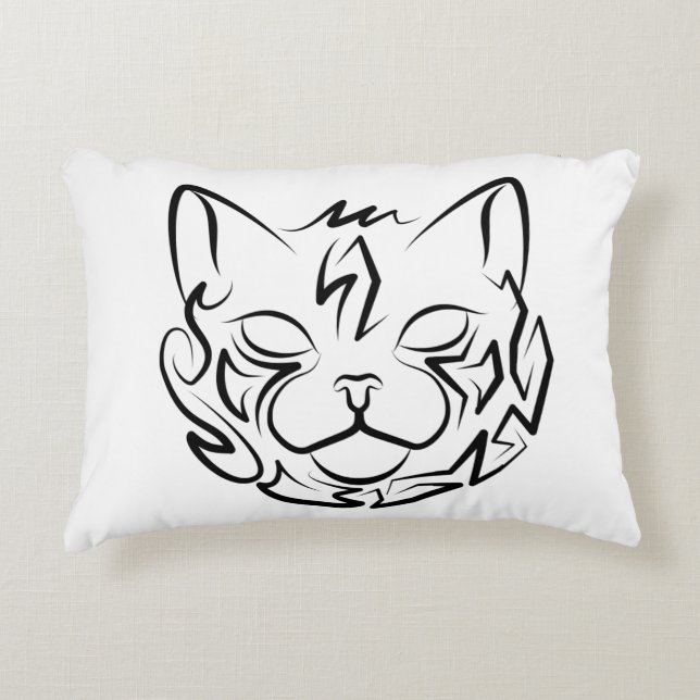 Svart och vitt stamkött prydnadskudde (Framsidan)