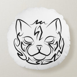 Svart och vitt stamkött rund kudde