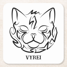 Svart och vitt stamkött underlägg papper kvadrat