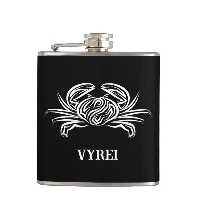 Svart och vitt stamkrabba fickplunta (Framsidan)