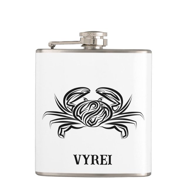 Svart och vitt stamkrabba fickplunta (Framsidan)