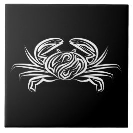 Svart och vitt stamkrabba kakelplatta