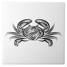Svart och vitt stamkrabba kakelplatta