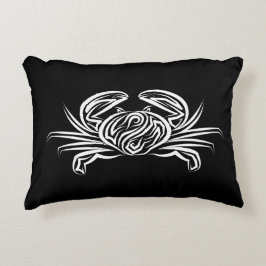 Svart och vitt stamkrabba prydnadskudde