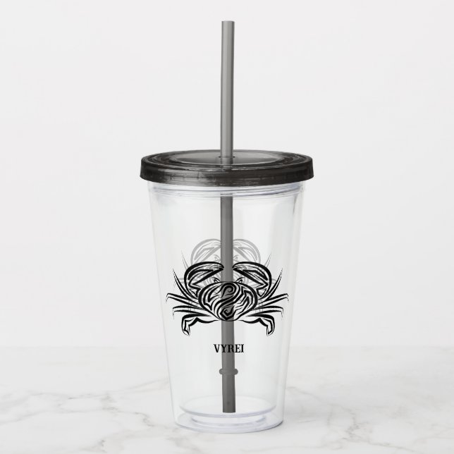Svart och vitt stamkrabba take away mugg (Framsida)
