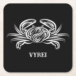 Svart och vitt stamkrabba underlägg papper kvadrat