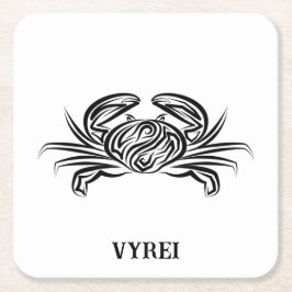 Svart och vitt stamkrabba underlägg papper kvadrat