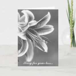Svart och vitt Star Lillie Sympathy Card Kort