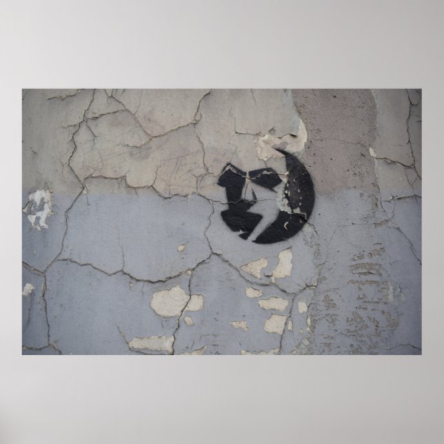 Svart och vitt stenfragment poster (Framsidan)