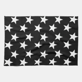 Svart och vitt stjärna för utskrift av kökshandduk