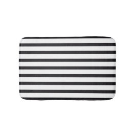 Svart och vitt strimlat bath-format badrumsmatta