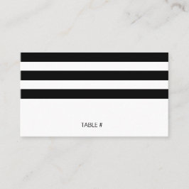 Svart och vitt strimlat platskort - plan placeringskort