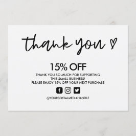 Svart och vitt Tack Heart Media Infoga Inbjudningar