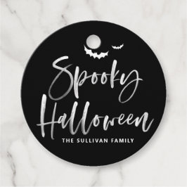 Svart och vitt taloky Halloween-penselkalligrafi Gåvor Etiketter